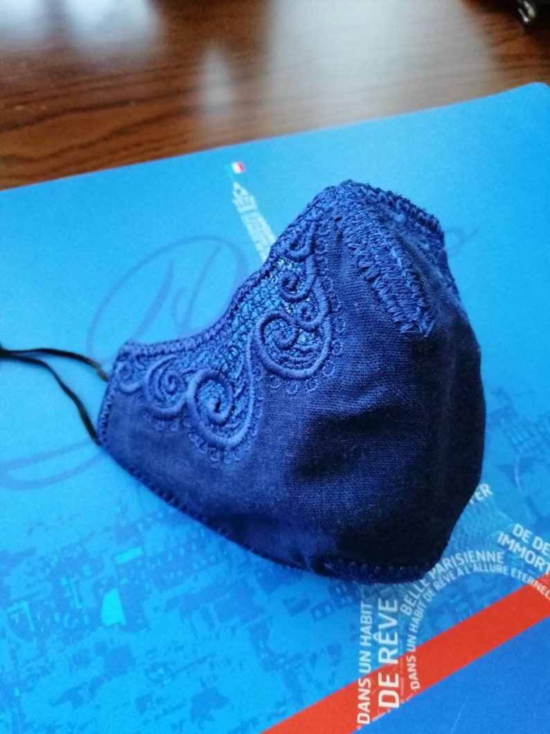 Embroidered Face Mask/linen Mask/ Womens Face Mask/ Washable Etsy