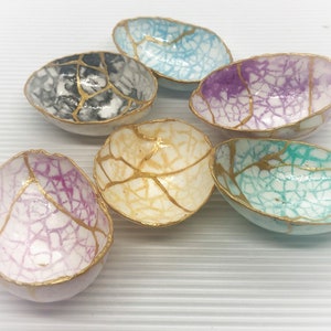 PASTEL Kintsugi Eggshells, soft color, gift of encouragement, love, sympathy, and healing, personalization available