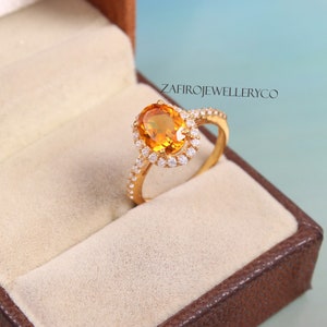Oval Citrine Ring: Sterling Silver November Birthstone