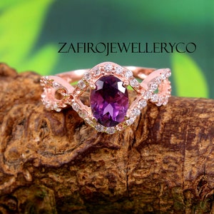 Amethyst Ring: Oval Sterling Silver February Birthstone