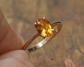 Citrine Ring, 925 Sterling Silver, Natural Citrine Ring, November Birthstone Ring, Gemstone Ring, Stacking Ring, Solitaire Ring, Brides Ring