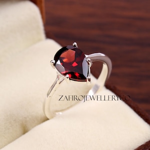 Red Garnet Ring, Garnet Pear Ring, Statement Ring, Natural Garnet Ring, January Birthstone, Engagement Ring, Wedding Ring, Solitaire Ring,