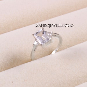 Aquamarine Ring, March Birthstone, Three Stone Ring, Natural Aquamarine, Statement Ring, Bridal Ring, Wedding Gift Ring, Anniversary Ring