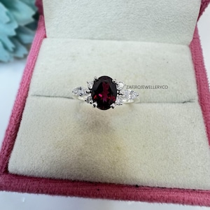 Handmade Rhodolite Garnet Ring: Sterling Silver Stacker, January Birthstone
