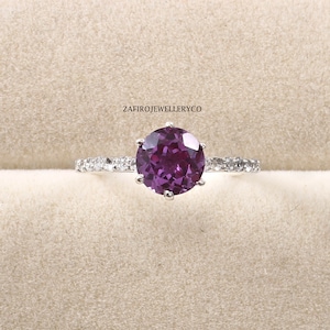 Handmade Alexandrite Ring: Sterling Silver Wedding Jewelry
