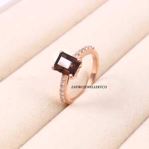 Handmade Gemstone, Smoky Quartz Ring: Sterling Silver Statement Ring