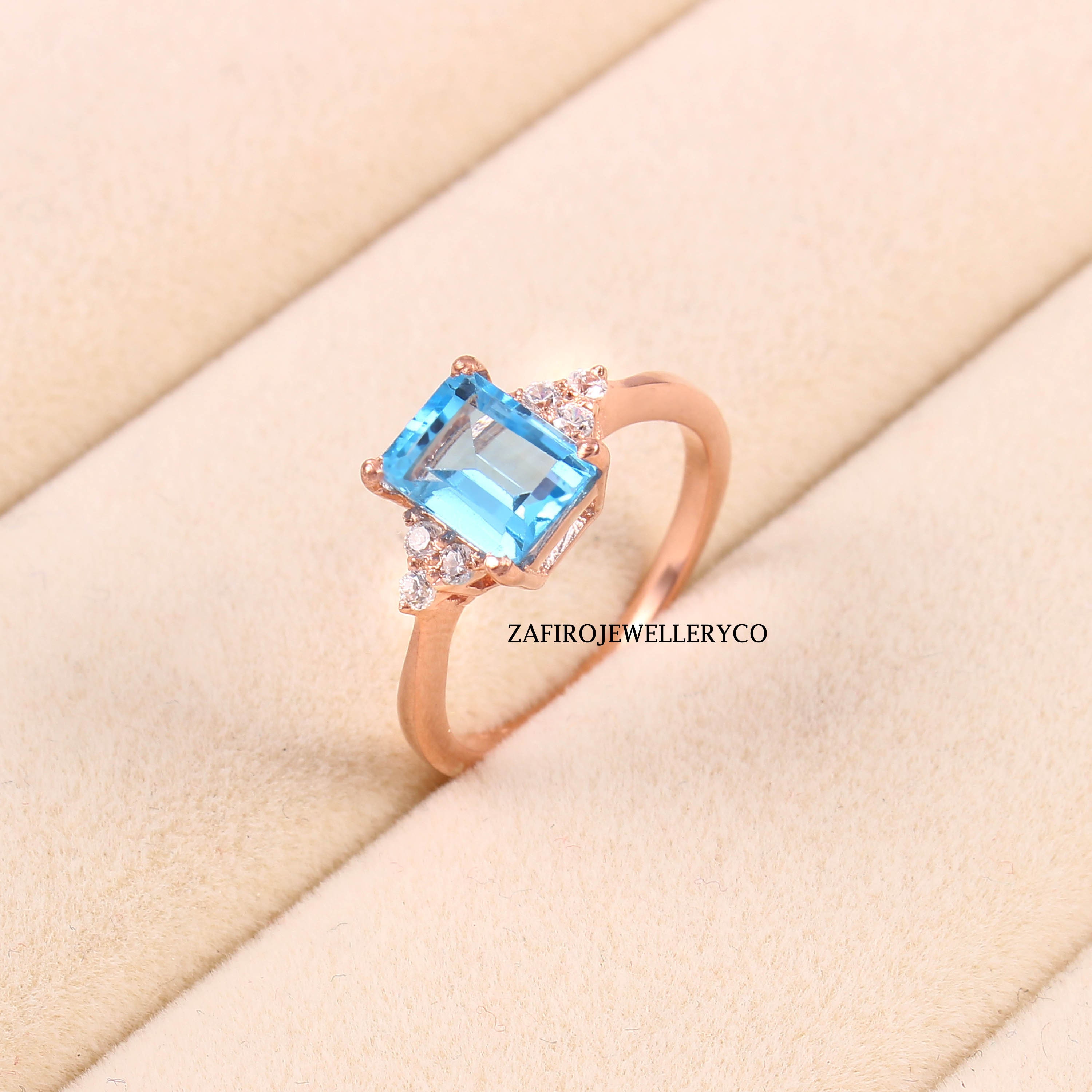 Natural Swiss Blue Topaz, Zircon Ring, Three Stone Ring, Swiss Blue Topaz Ring, 925 Sterling Silver, December Birthstone, Octagon Cut Ring - Etsy Natural Swiss Blue Topaz, Zircon Ring, Three Stone Ring, Swiss Blue Topaz Ring, 925 Sterling Silver, December Birthstone, Octagon Cut Ring - Etsy
