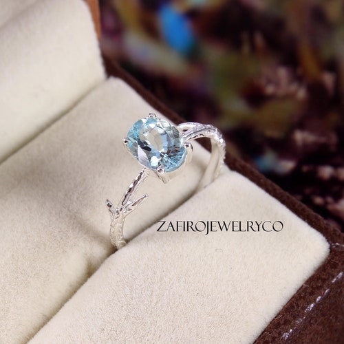Aquamarine Ring Blue Aquamarine Ring High Quality Etsy
