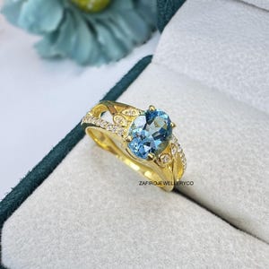 Swiss Blue Topaz Ring: Sterling Silver Engagement Ring