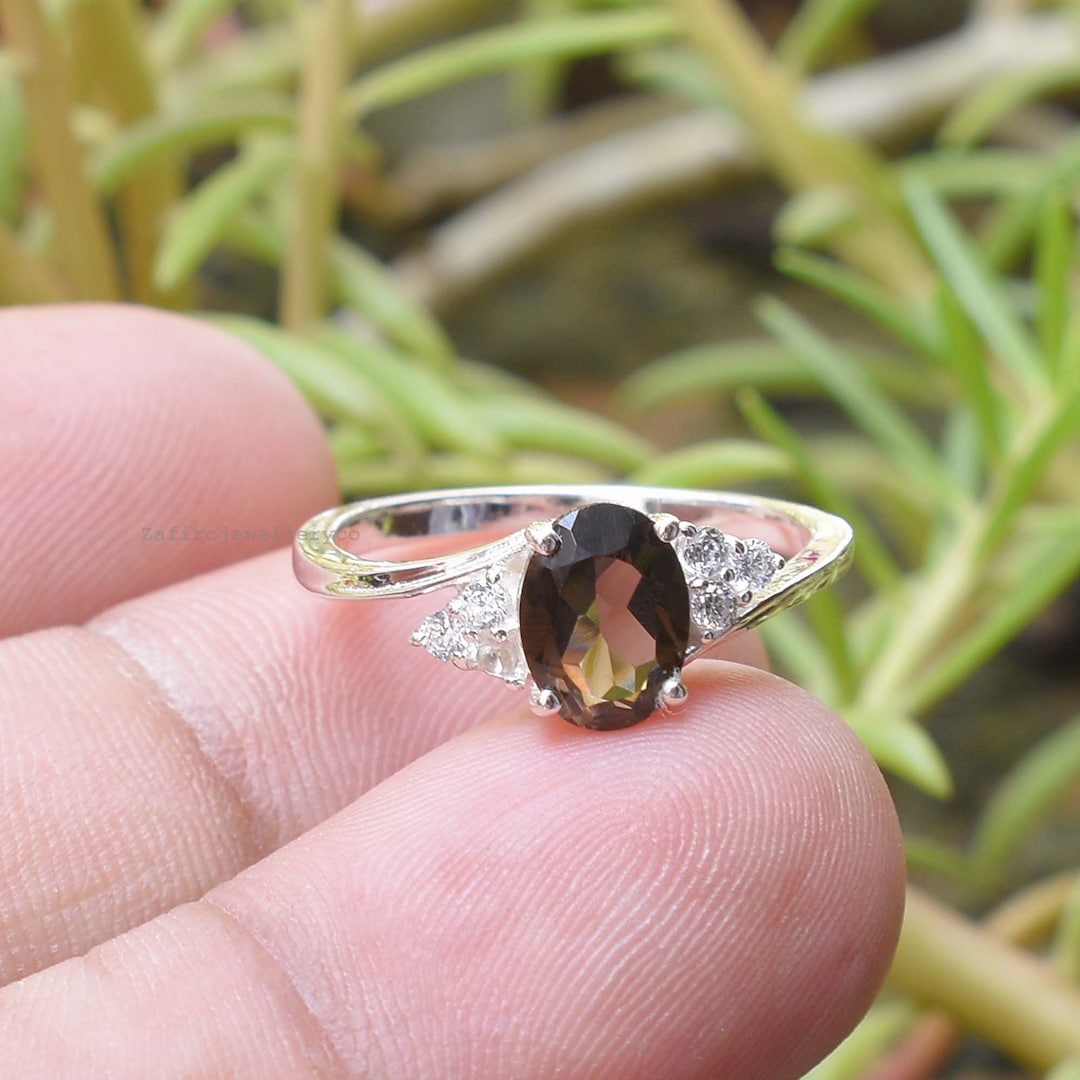 指輪・リング [COLDFRAME] SMOKY QUARTZ RING SMOKY QUARTZ CHUNKY SQUARE RING