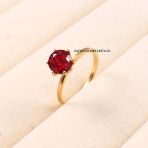 Handmade Gemstone, Ruby Promise Ring: 925 Sterling Silver Solitaire