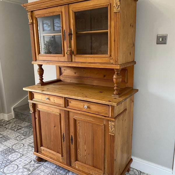 Antique Pine Glazed petite Kitchen Dresser