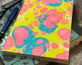 Diario marmolado hecho a mano, cuaderno de papel artesanal, diario de escritura en blanco, regalo de papelería