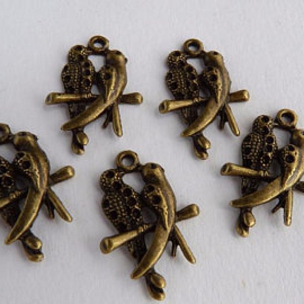 5 pendants bronze "Vögelchen"