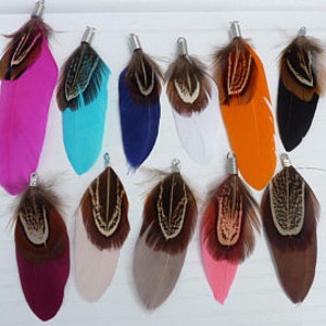 Feather pendant "partridge" different colors