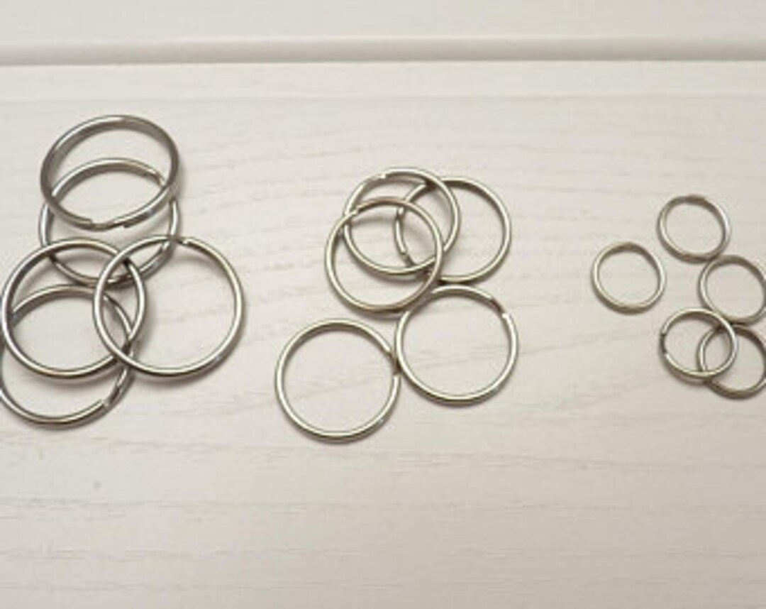 5 Key Rings Stainless Steel 3 Different Sizes Etsy