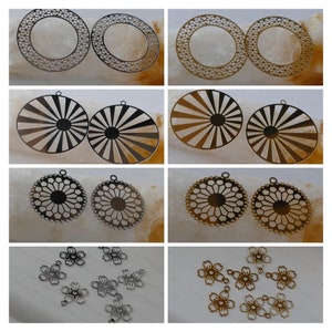 Filigree stainless steel pendants - various shapes - silver or gold