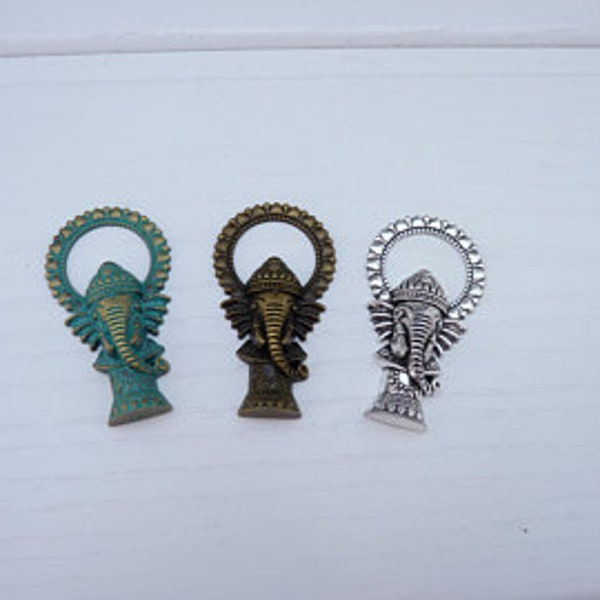 1 Anhänger "Ganesha" bronze antik, bronze oder antiksilber