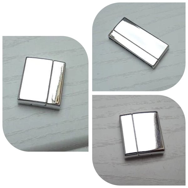 1 magnetic clasp silver-slightly curved or flat - different sizes