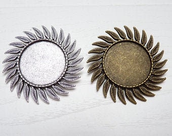 Serti broche 25 mm en argent vieilli ou bronze