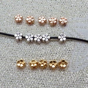 5 pearls "flowers" approx. 4 mm rose gold, silver or gold
