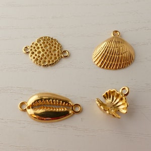 1 pendant or connector - gold - different motifs to choose from