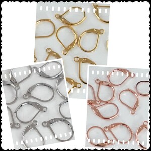 10 stainless steel earring blanks for further processing - 3 colors