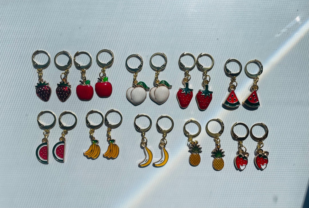 Fruit Huggie Earrings Leverback Earrings Harry Styles Etsy