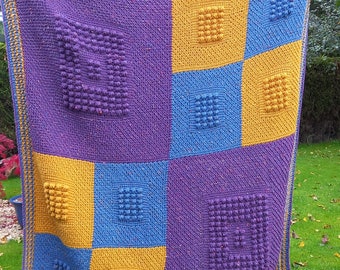 Tunisian crochet throw pattern, Leilany Tricolour Throw, crochet blanket pattern, pdf pattern, afghan crochet, crochet throw blanket pattern