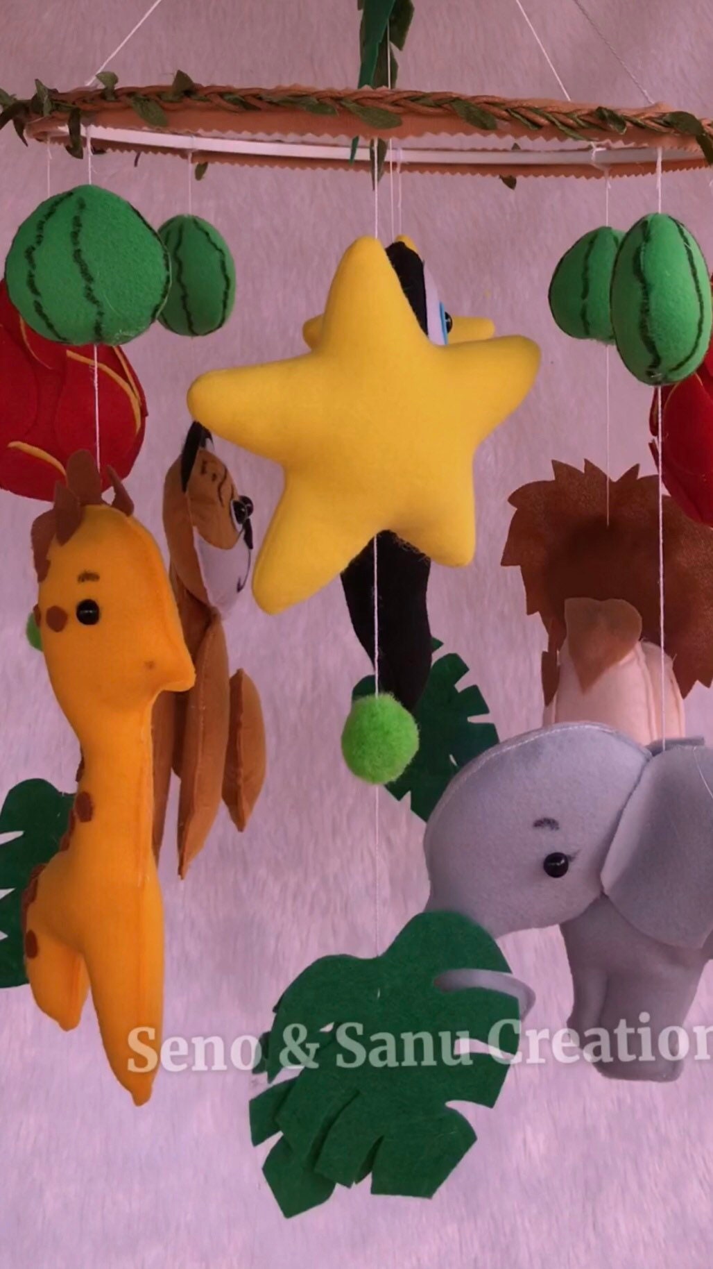 Felt Safari Animals With Dolphin Theme Crib Mobile Nursery Etsy