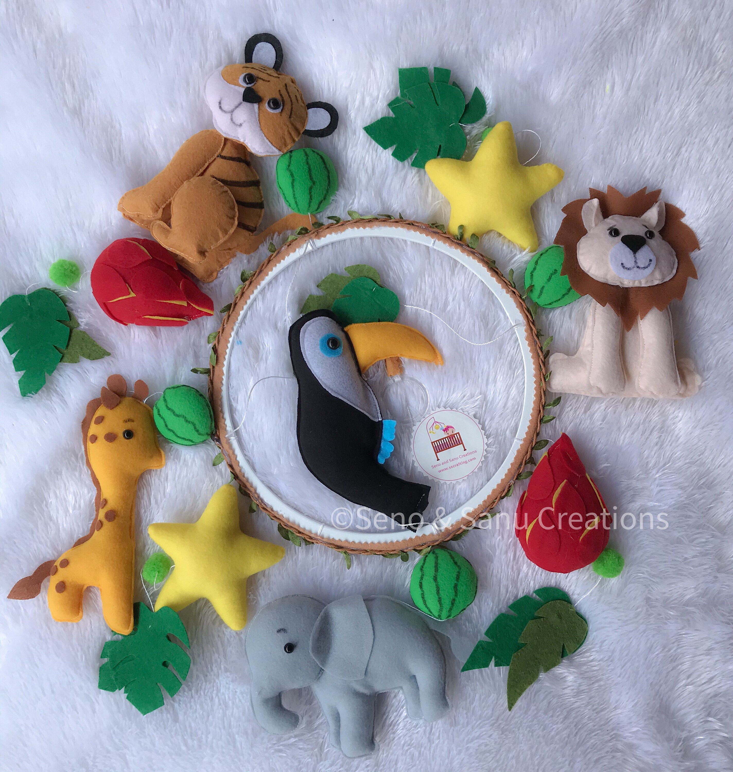 Felt Safari Animals With Dolphin Theme Crib Mobile Nursery Etsy