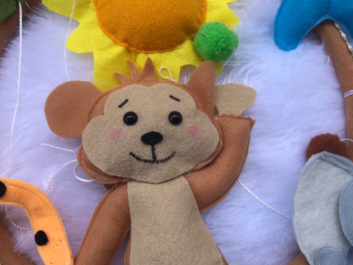 Felt Safari Animals With Dolphin Theme Crib Mobile Nursery Etsy