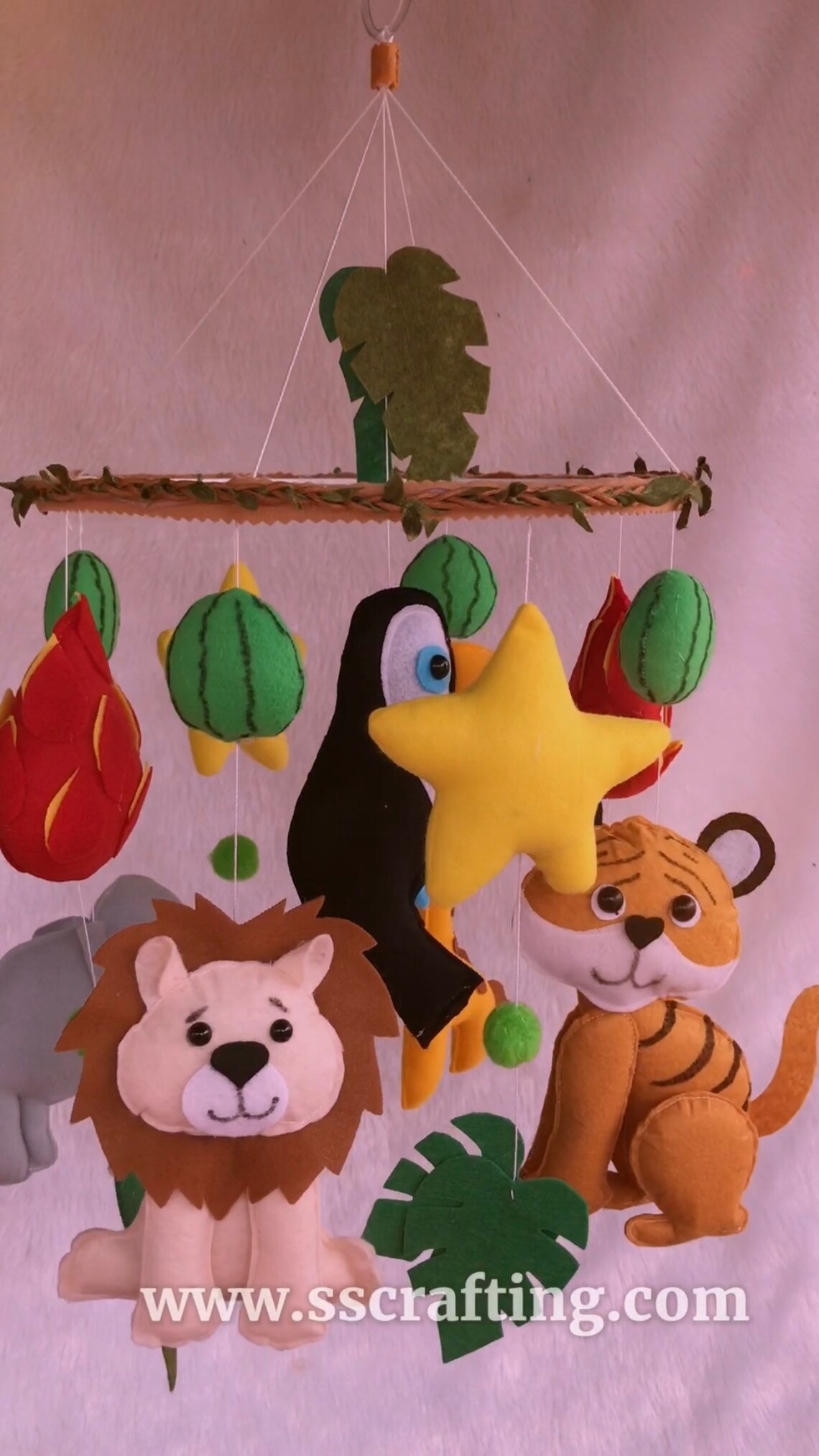 Felt Safari Animals With Dolphin Theme Crib Mobile Nursery Etsy