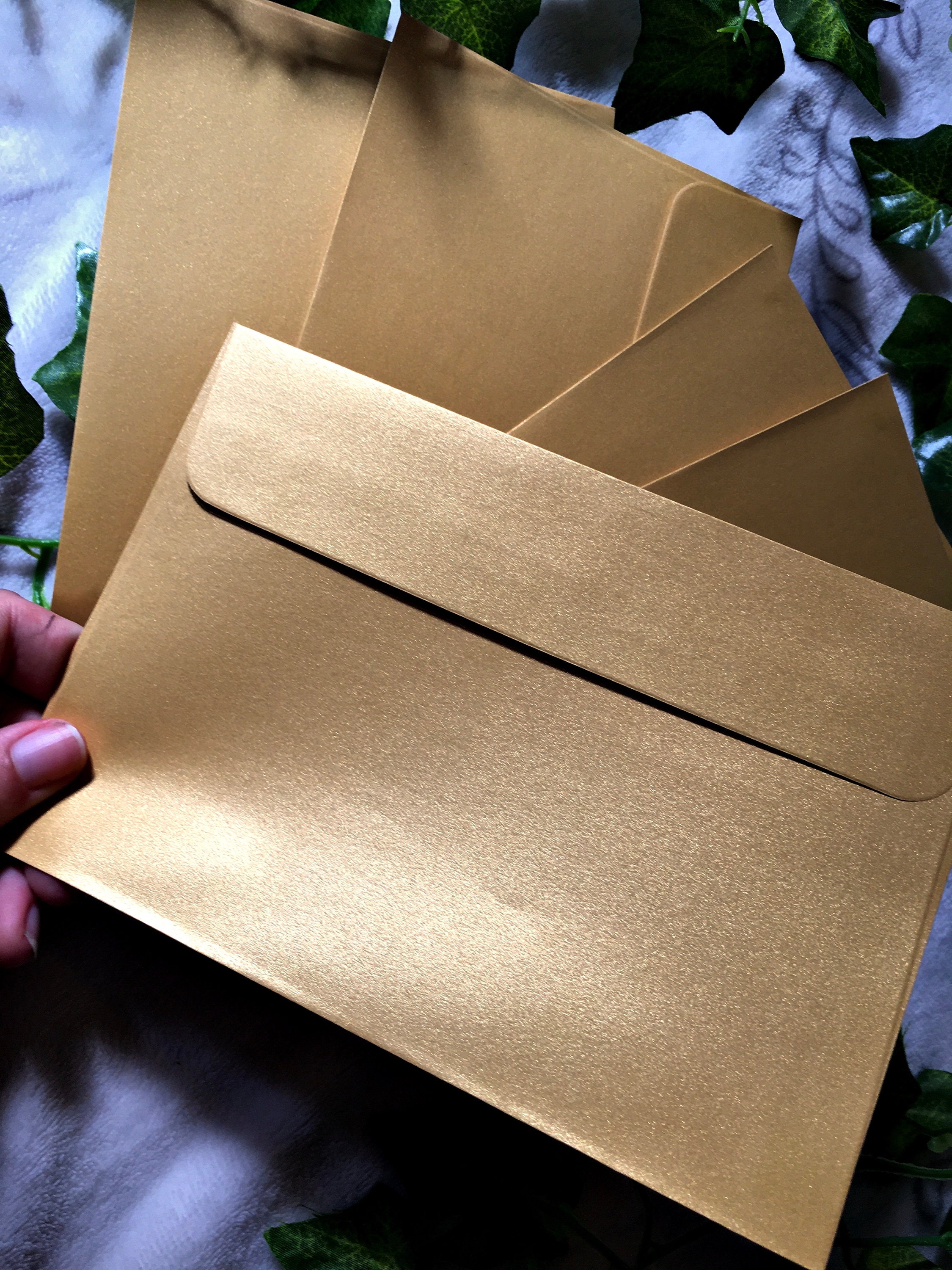 Kit of 5 golden envelopes Etsy