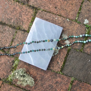 Hand Knotted Crystal Necklace for Courage, Protection, and Calming