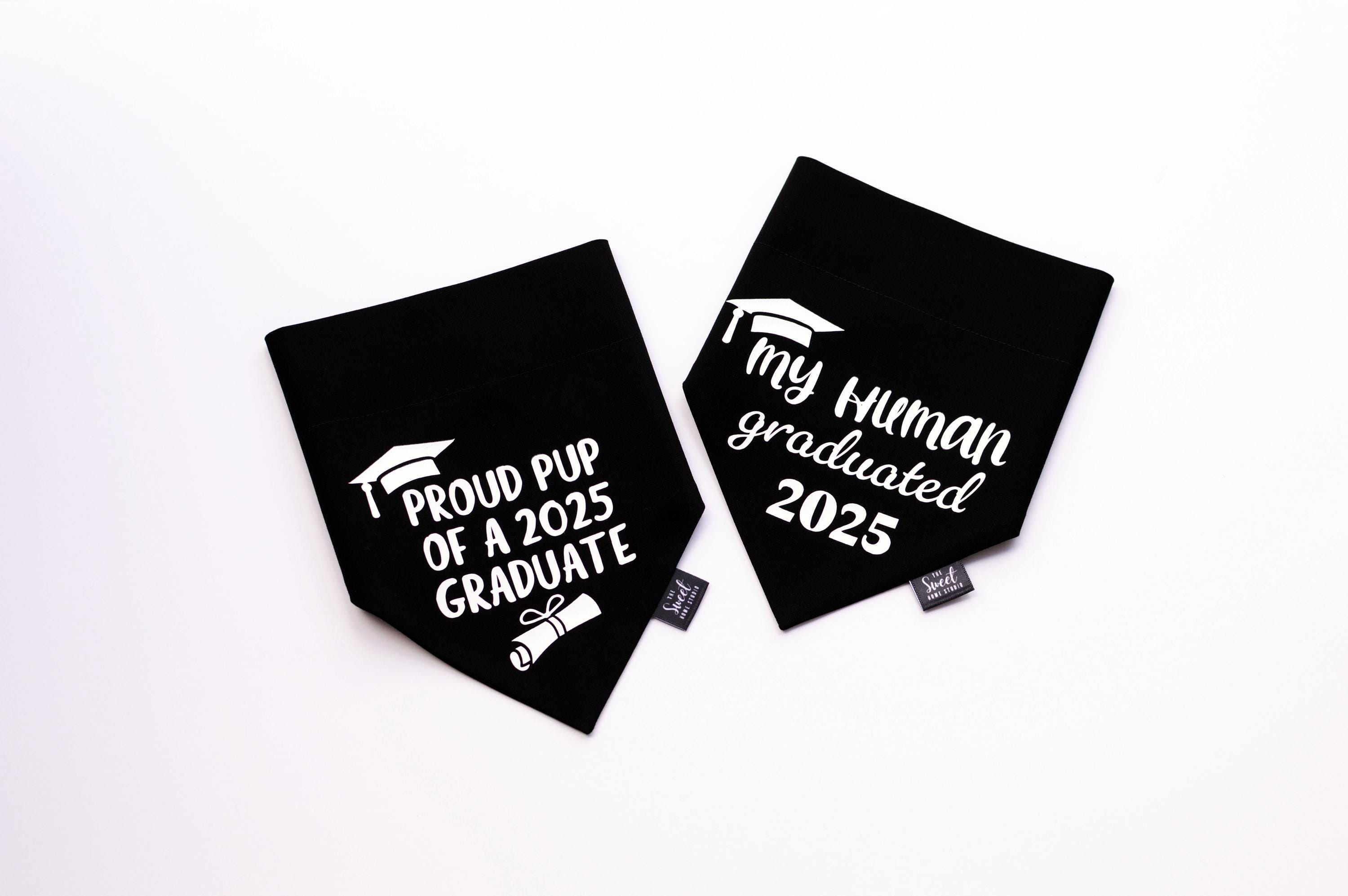 2025 Graduation Dog Bandana, Handmade Over the Collar Pet Bandana for Graduation Celebration, Gift for Dog, Made in the USA