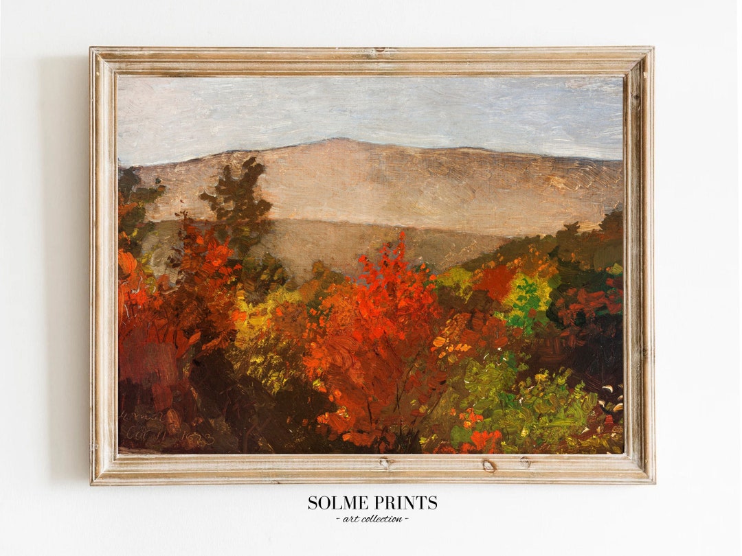 Autumn Landscape Vintage Oil Painting | Fall Scene Artwork | Printable ...