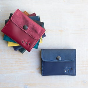 Mini Portafoglio Vera Pelle. Carte + Monete + Banconote in soli 7x9.5cm!!