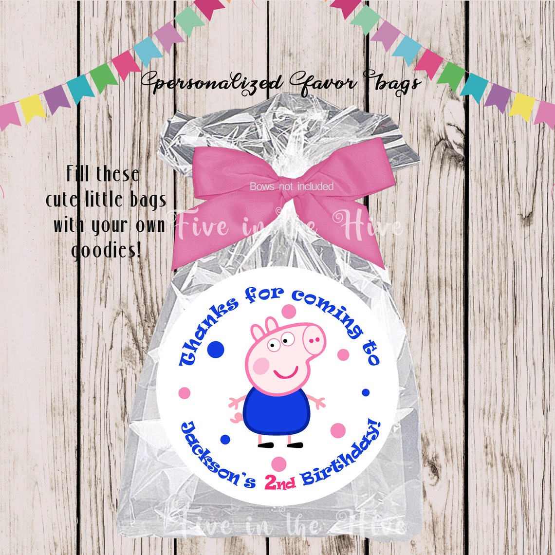 PEPPA PIG Party Favor Bags PERSONALIZED Summer Birthday Peppa Etsy