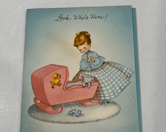 Vintage Baby Announcements - Set of 4 with Envelopes