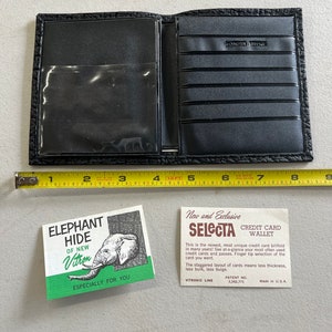 Vitron faux Elephant Hide Credit Card Wallet - Vintage in original box
