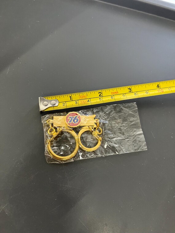 Vintage 76 Service Station Keychain - 1960s Gold Tone Promotional