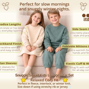 Kids lounge set shown in a sewing pattern bundle with relaxed fit and soft fabric look, designed for comfortable everyday wear and ideal for planning multiple sewing projects for children