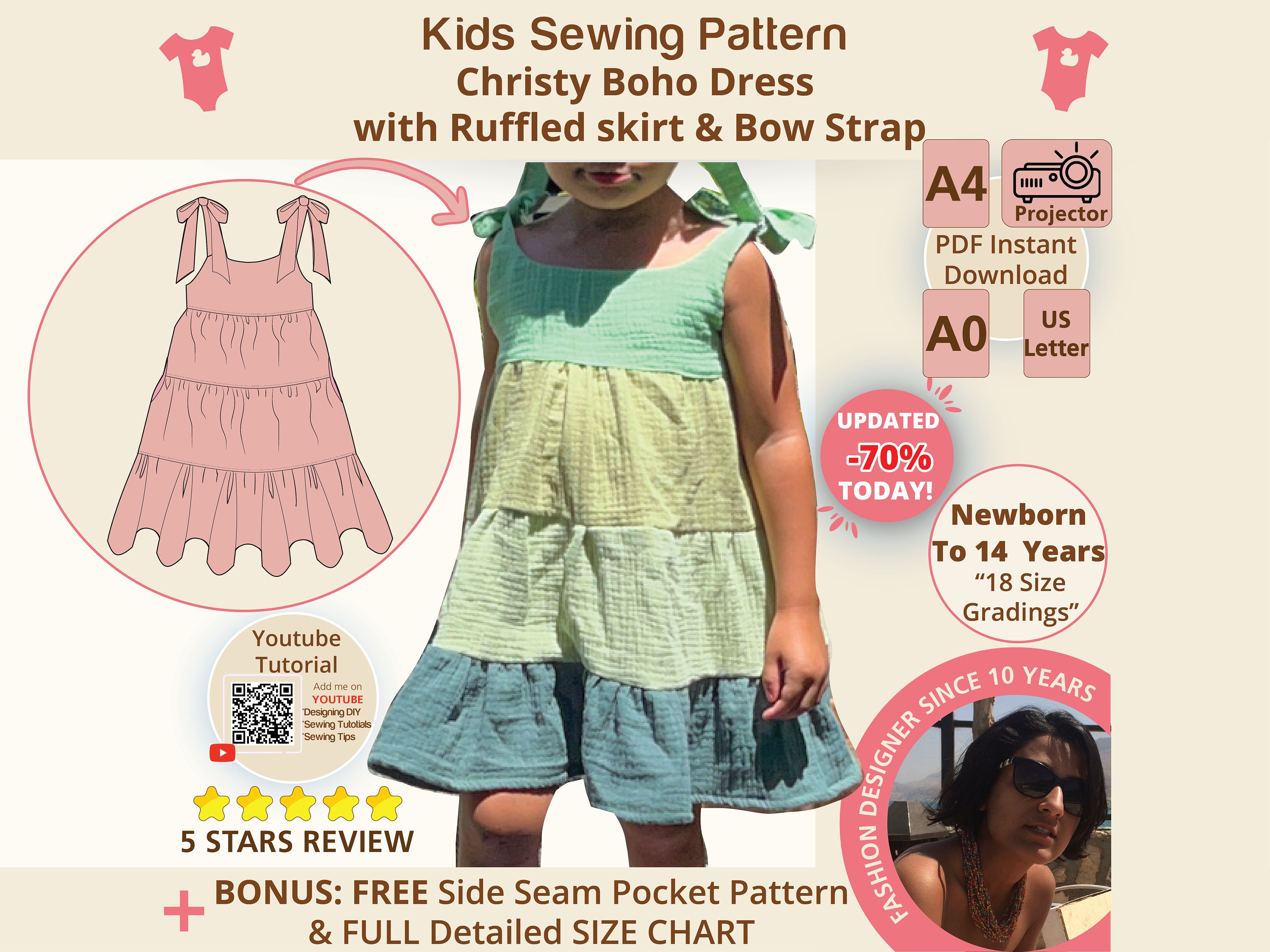 VOLINFO Fashion Design Kit for Girls, Sewing Kit for Kids, DIY Arts & Crafts  Kit for