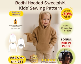 Kids Hoodie Sewing Pattern Toddler Pullover Pdf Baby Jumper Knit
