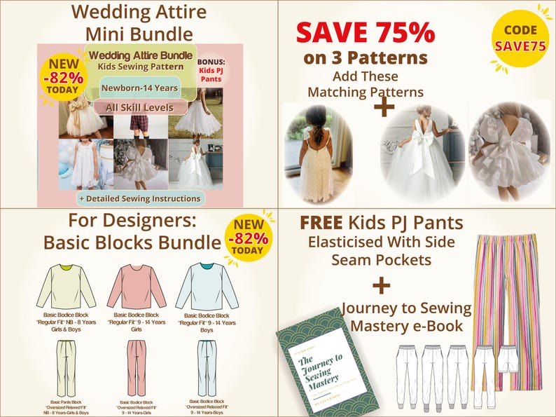 Bonus Full detailed size chart  to make designing process. Free 75 promo code for your next purchase. Side Seam Pocket Option. Do not miss out on checking Basic Blocks Bundles for endless designing possibilities