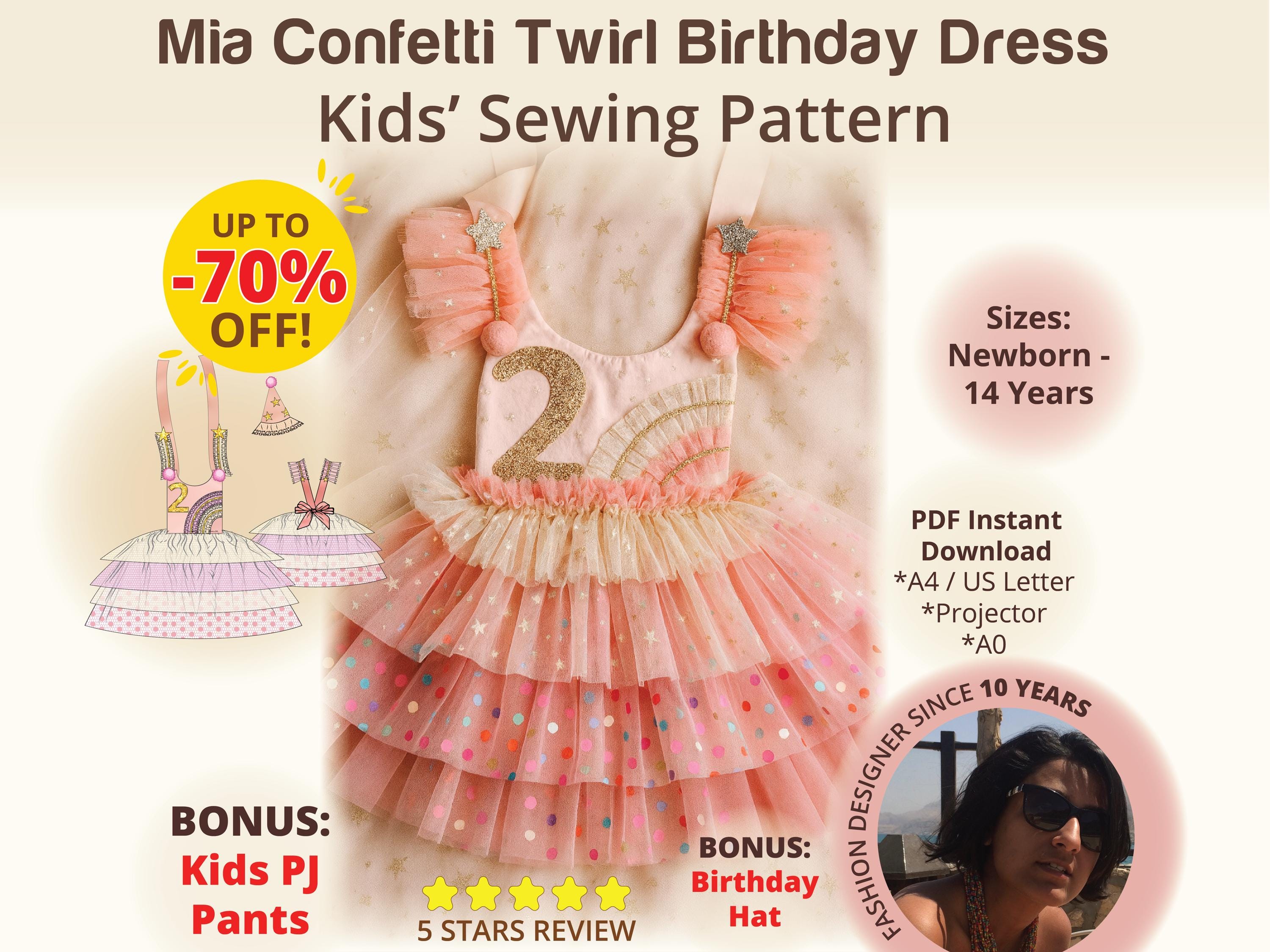 Girls Birthday Party Dress Sewing Pattern | Toddler Whimsical Photoshoot  Gown | Special Occasion Girls Outfit With Ruffles Sizes NB to 14Y - Etsy