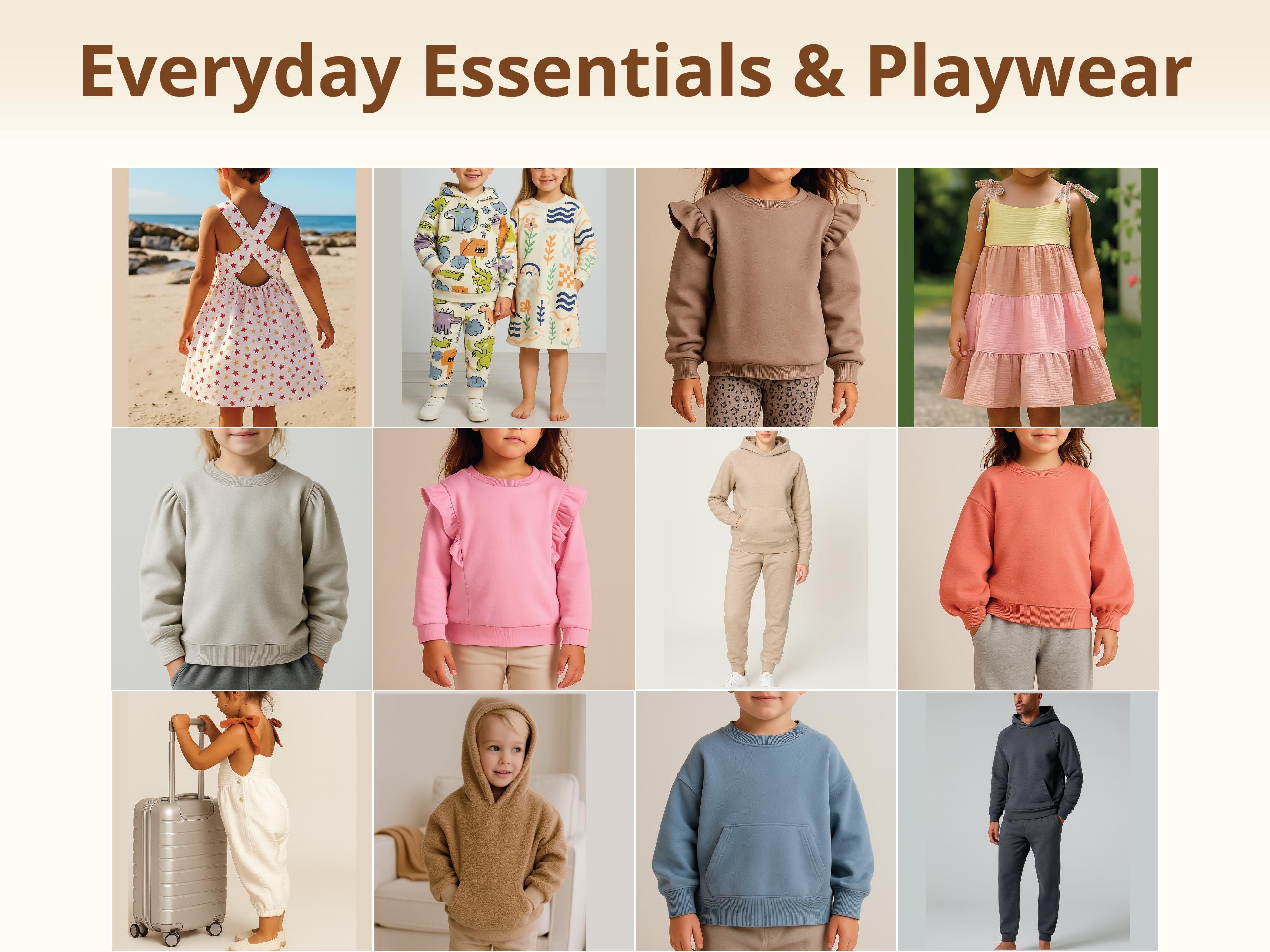 Kids Sewing Pattern Bundle PDF, Baby Toddler Outfits for Birthdays ...