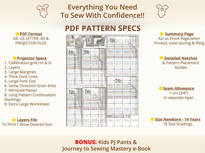 "We Got You. All what you dream of.
PDF instant download A4, A0, US Letter and Projector file. Layered Size gradings in different colors and shapes. 1 cm seam allowance. Notches marks and pattern placement to ensure perfect garment