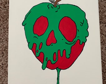 Pintura de manzana venenosa blancanieves, pintura de manzana venenosa